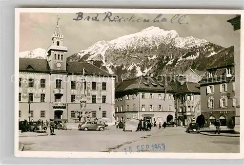 Bad Reichenhall Rathausplatz mit Zwiesel und Stauffen Kat. Bad Reichenhall