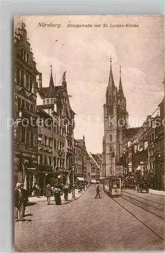 Nuernberg Koenigstrasse Sankt Lorenzkirche Kat. Nuernberg