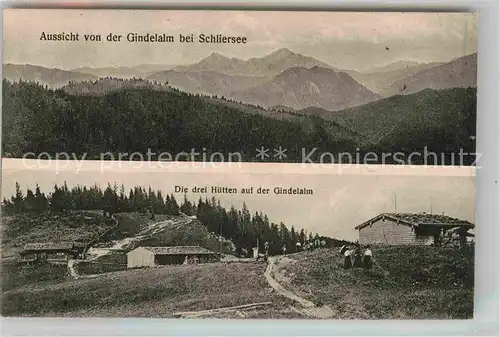 Schliersee Gindelalm Drei Huetten Kat. Schliersee