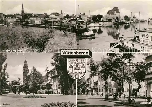 Wittenberge Prignitz Hafen Rathaus Bahnstrasse Kat. Wittenberge