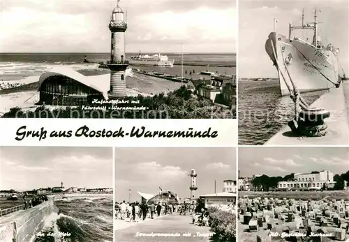 Warnemuende Ostseebad Hafen Teepott Leuchtturm Strand Mole Kat. Rostock