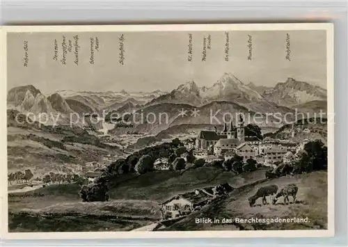 Berchtesgaden Panoramakarte Kat. Berchtesgaden