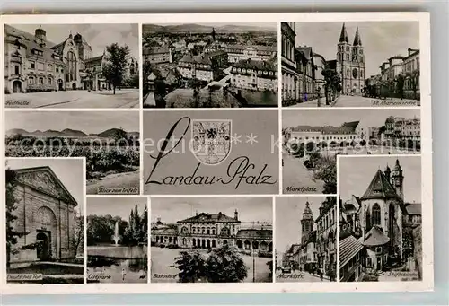 Landau Pfalz Marktstrasse Deutsches Tor Sankt Marienkirche Kat. Landau in der Pfalz