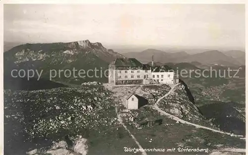 Watzmannhaus Panorama mit Untersberg Kat. Berchtesgaden