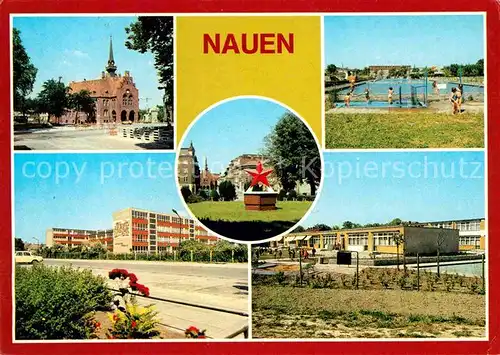 Nauen Havelland Rathaus Freibad Wilhelm Pieck Oberschule Sowjetisches Ehrenmal Kinderkombination Kat. Nauen