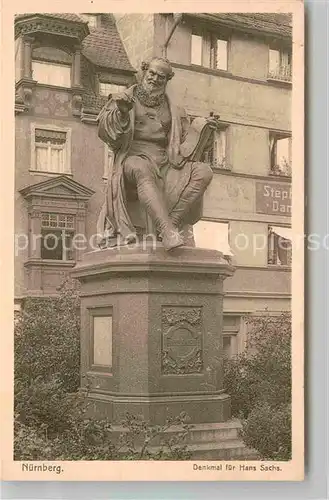 Nuernberg Denkmal Hans Sachs Kat. Nuernberg