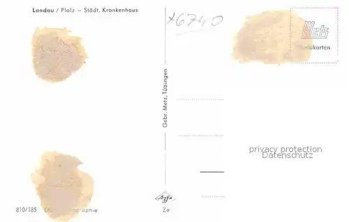 Landau Pfalz Staedtisches Krankenhaus Kat. Landau in der Pfalz