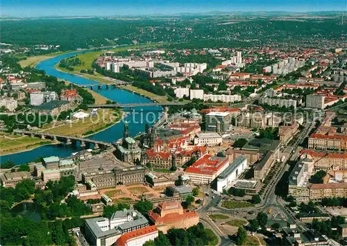 Dresden Fliegeraufnahme Elbpartie Kat. Dresden Elbe