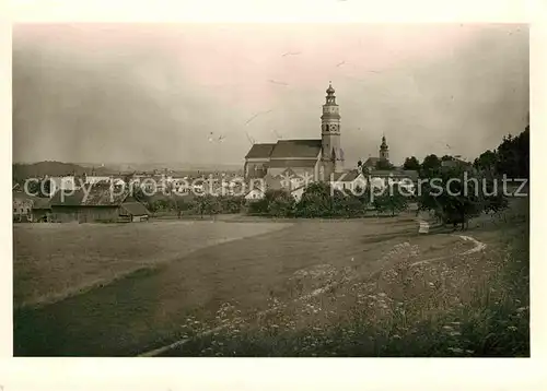 Tittmoning Salzach Kirche Panorama Kat. Tittmoning