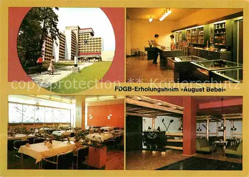 Friedrichroda FDGB Erholungsheim August Bebel Souvenir Basar Restaurant Bar Kat. Friedrichroda