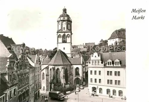 Meissen Elbe Sachsen Markt Frauenkirche  Kat. Meissen