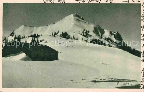 Gruenten Gruentenalpe Winter Kat. Burgberg i.Allgaeu