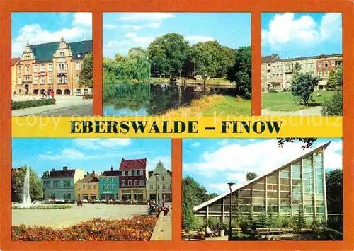 Finow Eberswalde Rathaus Platz der Freundschaft Schleuse Finowkanal Wilhelm Pieck Strasse HO Gaststaette Tierpark Kat. Eberswalde Finow