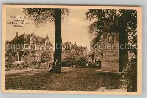 Landau Pfalz Nordring Kaiser Friedrich Denkmal Kat. Landau in der Pfalz