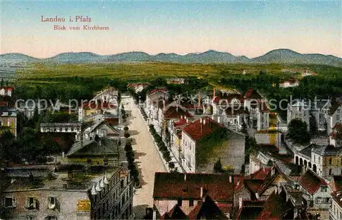 Landau Pfalz Blick vom Kirchturm Kat. Landau in der Pfalz