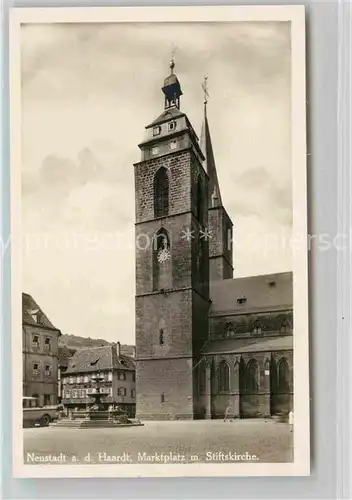 Neustadt Haardt Marktplatz mit Stiftskirche Kat. Neustadt an der Weinstr.