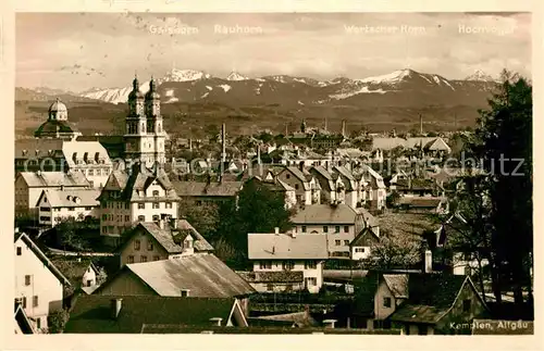 Kempten Allgaeu Kirche Alpen Panorama Kat. Kempten (Allgaeu)