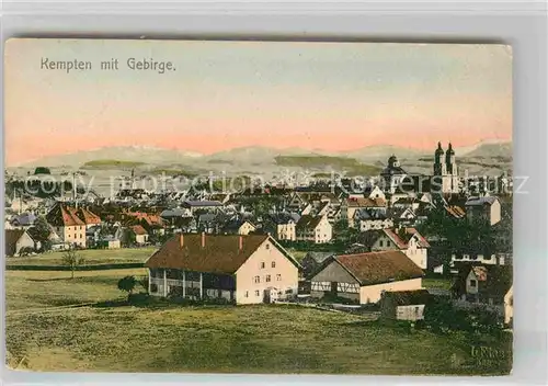 Kempten Allgaeu Kirche Alpen Panorama Kat. Kempten (Allgaeu)