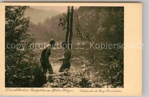 Erlenbach Dahn Burg Berwartstein Badeplatz Seehofweiher Kat. Erlenbach bei Dahn