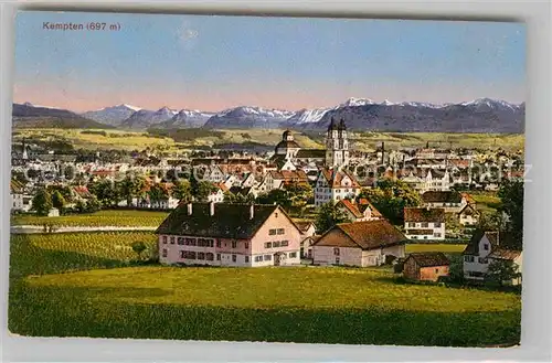 Kempten Allgaeu Kirche Alpen Panorama Kat. Kempten (Allgaeu)