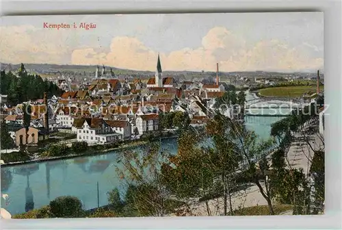 Kempten Allgaeu Iller Kirche Bruecke Panorama Kat. Kempten (Allgaeu)