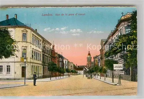 Landau Pfalz Rue de la gare  Kat. Landau in der Pfalz