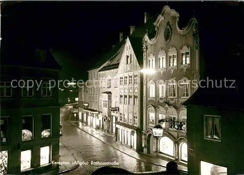 Kempten Allgaeu Nachtaufnahme Rathausstrasse  Kat. Kempten (Allgaeu)