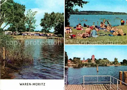 Waren Mueritz Zeltplatz Kamerun Badestrand Ecktannen Kietz Bruecke Kat. Waren Mueritz