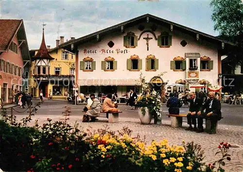 Oberammergau Dorfplatz Hotel Restaurant Alte Post Kat. Oberammergau