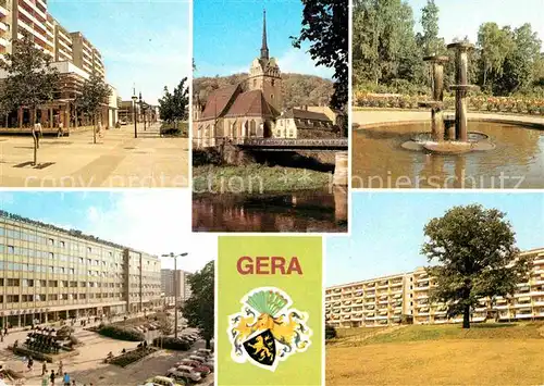 Gera Dr Rud Breitscheid Str Marienkirche Schoderbrunnen im Dahliengarten Puschkinplatz Feierabendheim Gruener Weg Kat. Gera