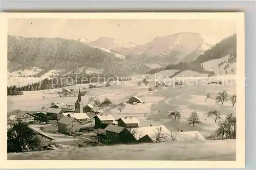 Steibis Winterpanorama Allgaeuer Alpen Kat. Oberstaufen