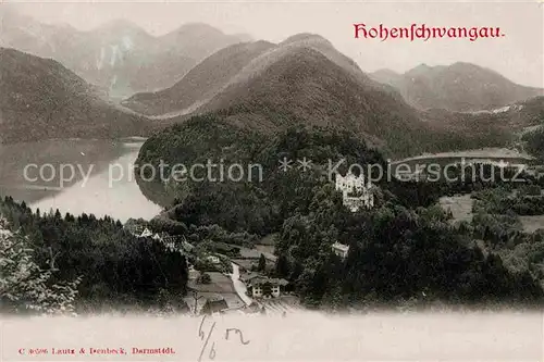 Hohenschwangau Panorama Schloss Kat. Schwangau