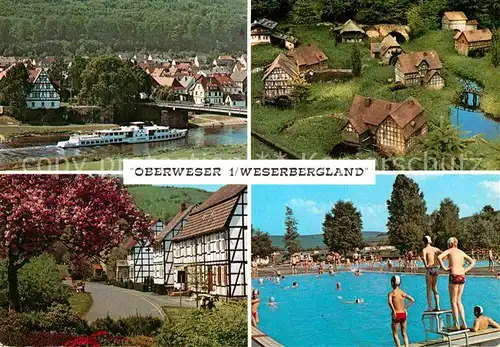 Oberweser Hessen Freibad Fliegeraufnahme Fachwerk Kat. Oberweser