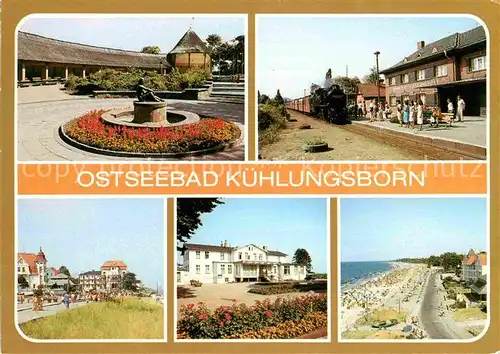 Kuehlungsborn Ostseebad Konzertgarten Bahnhof mit Molli Strandpromenade Ostsee Hotel Strandpartie Kat. Kuehlungsborn