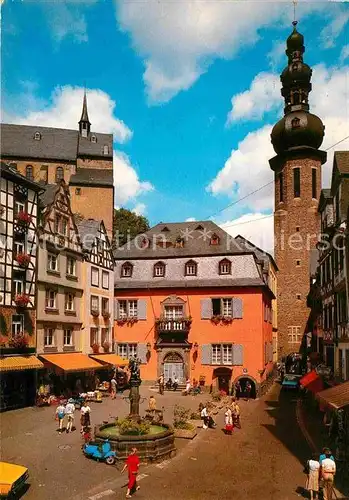 Cochem Mosel St. Martinsbrunnen und Rathaus Kat. Cochem