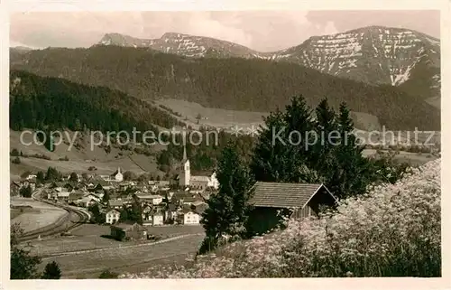 Oberstaufen mit Hochgrat und Rindalphorn Kat. Oberstaufen