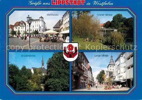 Lippstadt Marktplatz Gruener Winkel Bruederkirche Lange Strasse Kat. Lippstadt