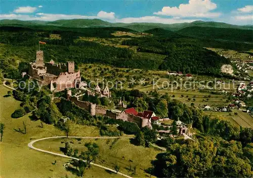 Loerrach Fliegeraufnahme Burgruine Roetteln Kat. Loerrach