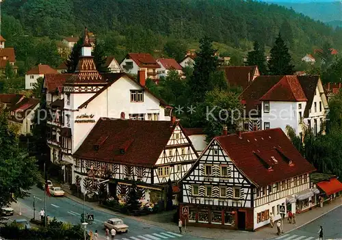 Bad Herrenalb Fachwerk Moenchs Posthotel Kloster Schaenke und Drogerie Kat. Bad Herrenalb