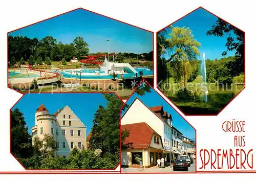 Spremberg Niederlausitz Erlebnisbad Schwanenteich Schloss Lange Strasse Kat. Spremberg