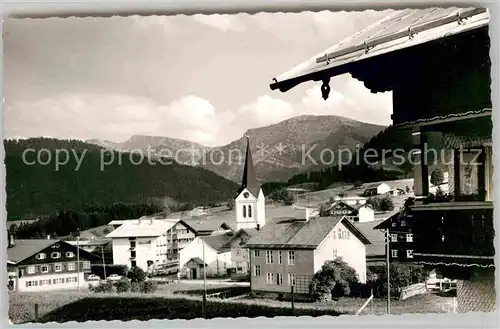 Steibis Ortsansicht mit Kirche Hochgrat Allgaeuer Alpen Kat. Oberstaufen