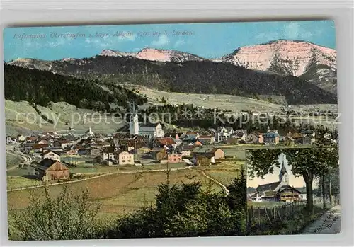 Oberstaufen Gesamtansicht Luftkurort Allgaeuer Alpen Photochromiekarte No 9690 Kat. Oberstaufen