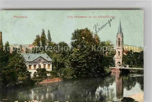 Pforzheim Villa Ehrismann an der Altstadtkirche Kat. Pforzheim