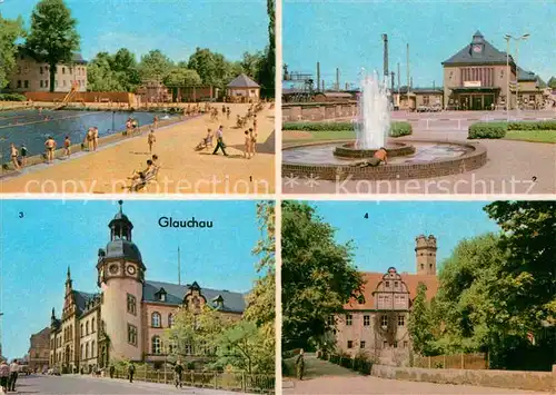 Glauchau Sommerbad Bahnhof Schloss Vorderglauchau Kat. Glauchau