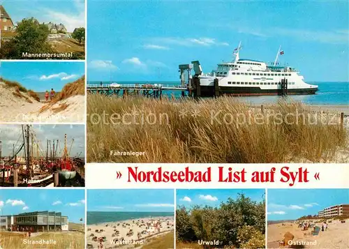 List Sylt Mannemorsumtal Duenen Hafen Strandhalle Straende Faehranleger Kat. List