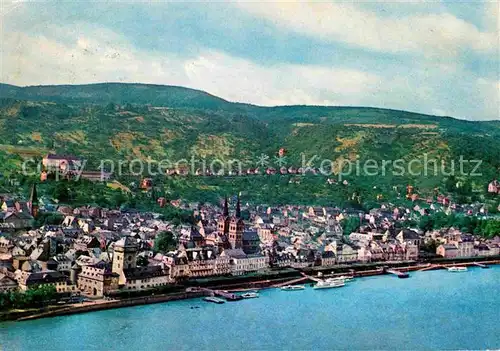 Boppard Rhein Fliegeraufnahme Rheinpartie Kat. Boppard