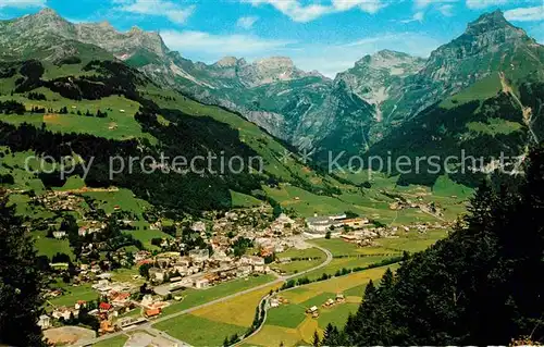 Engelberg OW Panorama mit Rigidalstock und Hahnen Unterwaldner Voralpen Kat. Engelberg