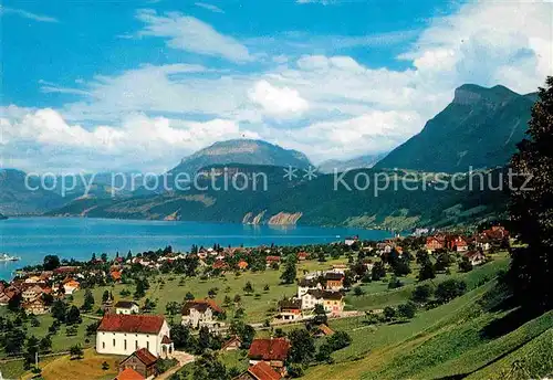 Beckenried Vierwaldstaettersee Ridli Kapelle Alpenpanorama