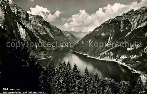 Kloentalersee Blick von der Schwammhoehe Alpenpanorama Kat. Kloental