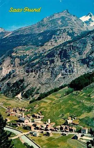 Saas Grund mit Fletschhorn Walliser Alpen Kat. Saas Grund